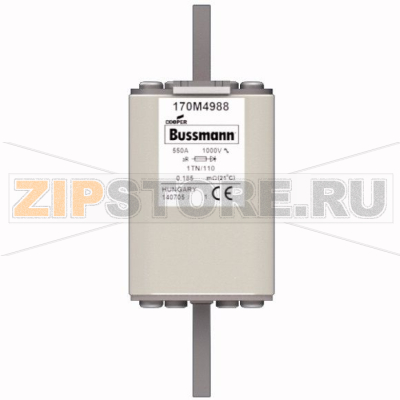 Предохранитель, 550 A, AC 1000 В, 150 кА, 1, 51x69x138 мм, aR, DIN, IEC Eaton FUSE 550A 1000V 1 