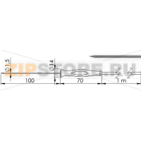 Датчик температуры, от -70 до +250°C, тип датчика: Pt1000 Greisinger GF 1T-E1.5-A-BNC