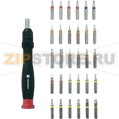 Набор бит с ручкой и трещоткой, 31 шт Toolcraft 809204 