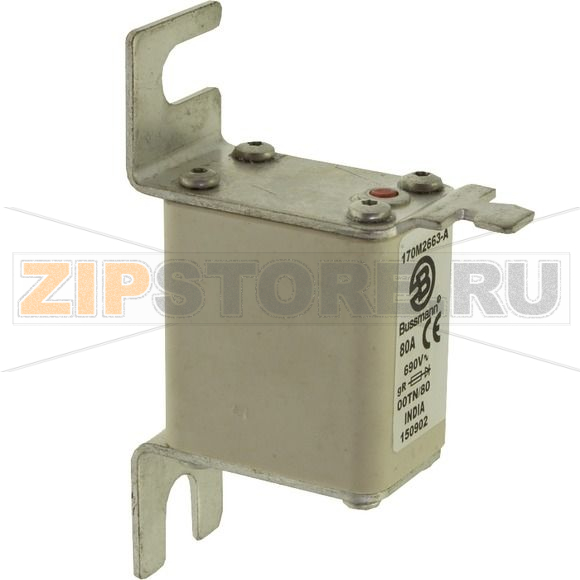 Предохранитель, 80 A, AC 690 В, 200 кА, size 00, 30x67x100 мм, gR, DIN, IEC Eaton FUSE 80A 690V 