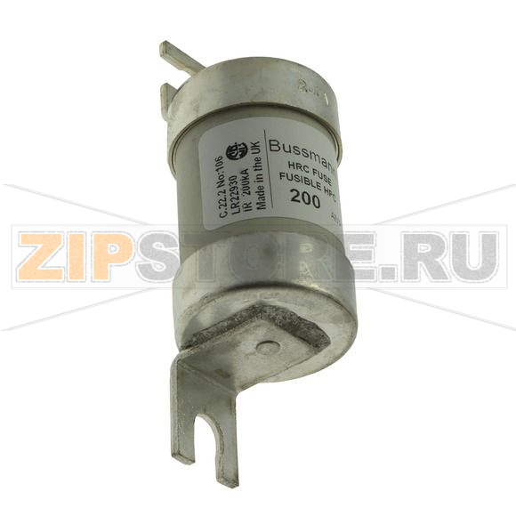 Предохранитель, 200 A, AC 600 В, DC 250 В, 200 кА, HRCII-MISC, 38x112 мм, CSA Eaton C.S.A. FUSE 