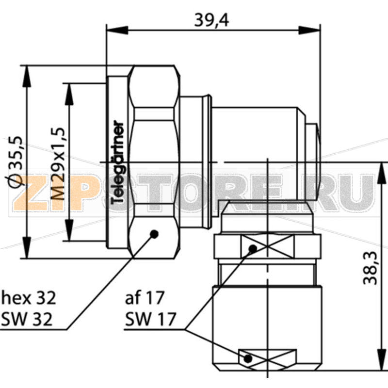 Разъем DIN 7-16, 50 Ом, 1 шт Telegärtner J01120B1160 