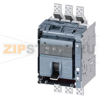 draw-out molded case circuit breaker w. handle with guide frame and PSS frame 1600; 4AUX and trip alarm switch S24; Icu "C" Icu=110kA @ 415V, 3-pole ETU320, LI, In=1000A rotary coding switch Ir=400...1000A Ii=1.5...15 x In N conductor protec. adjustable o
