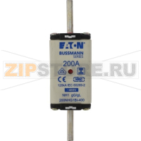Предохранитель, 200 A, AC 400 В, 120 кА, NH1, gL/gG, IEC Eaton NH FUSE 200A 400V GG/GL SIZE 1