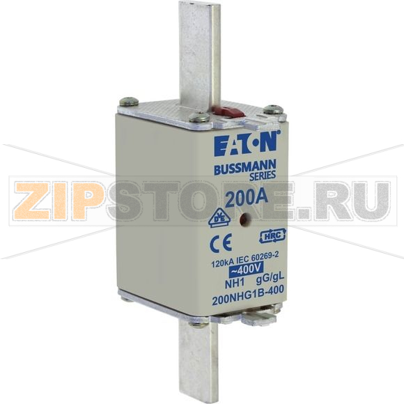 Предохранитель, 200 A, AC 400 В, 120 кА, NH1, gL/gG, IEC Eaton NH FUSE 200A 400V GG/GL SIZE 1 