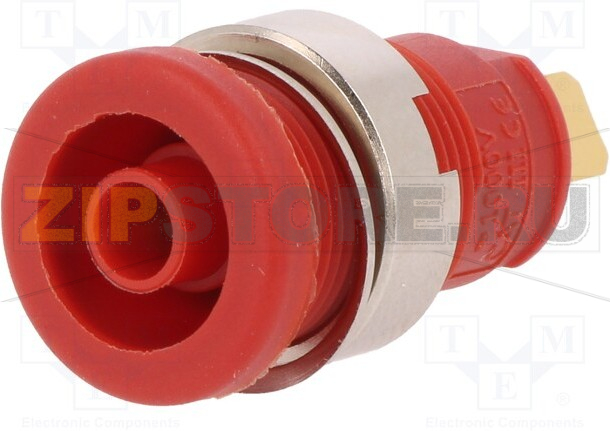 Гнездо 4 мм, 25 А, 1 кВ/DC, красное Hirschmann SEB 2610 F4,8 RT 