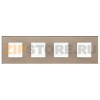 Рамка четырехместная, двухмодульная, стекло брызги шампанского ABB 2CLA227400N3901