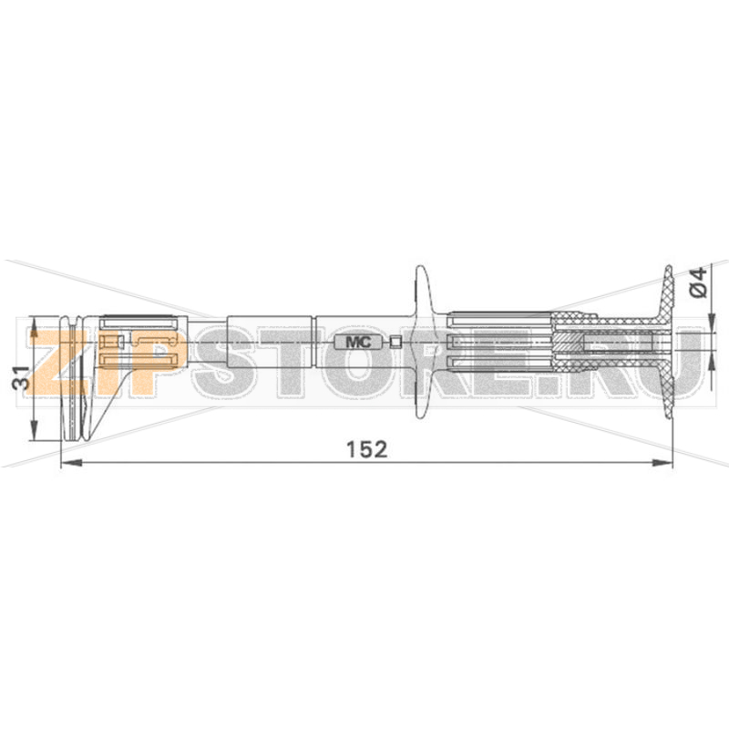 Щуп-зажим 600 В, 4 мм, тип: крокодил, CAT III, синий, 1 шт Stäubli GRIP-F 