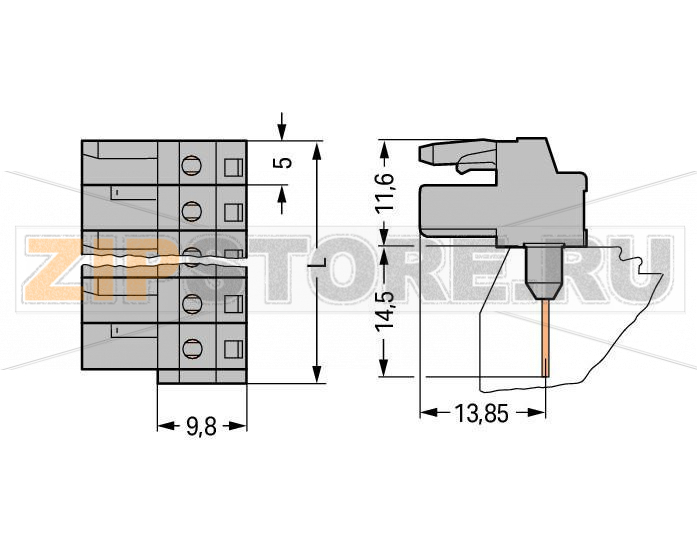MCS MIDI Classic Розетка для клемм на рейку; 0.6 x 1 mm pins; угловые; Шаг контактов 5 мм; 12-пол.; серые Wago 232-242/005-000 Съемные соединители для клемм, монтируемых на рейку, оснащенные технологией CAGE CLAMP®Розетки с длинными контактными выводами подсоединяются к монтажным отверстиям клемм, монтируемых на DIN-рейку, серии 280Розетки имеют защиту от касания в неподключенном состоянии, что обеспечивает дополнительную безопасностьВозможны варианты кодировки...