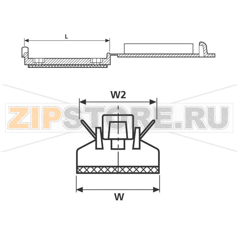 Держатель кабеля на винтах, плоский, черный, 1 шт HellermannTyton FKH25-HIR-BK-С1 
