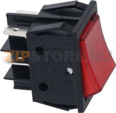 SWITCH 2-POLE LUMINOUS RED 