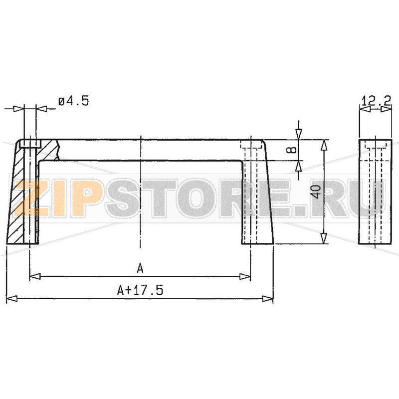 Ручка корпусная 102x12.2x40 мм, алюминиевая, 1 шт Mentor 3268.1112 