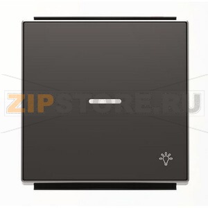 Клавиша для одноклавишных выключателей/переключателей/кнопок с символом &quot;Свет&quot; и линзой подсветки, чёрный бархат ABB 2CLA850440A1501 