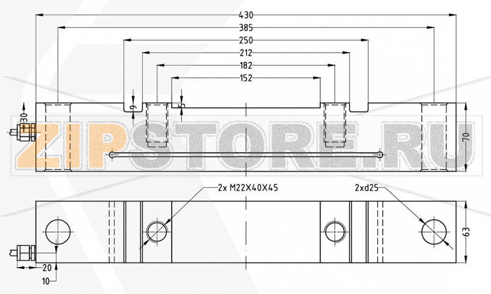 Тензодатчик с узлом встройки Keli BTGB 20t 