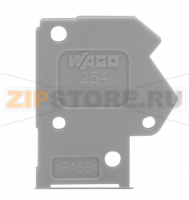 End plate; 1 mm thick; snap-fit type; gray Wago 254-100