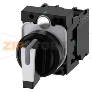 ПОВОРОТНЫЙ ПЕРЕКЛЮЧАТЕЛЬ С ВОЗМОЖНОСТЬЮ ПОДСВЕТКИ, 22MM, КРУГЛЫЙ, ПЛАСТИК, КОРОТКАЯ ЧЁРНАЯ РУКОЯТКА С БЕЛОЙ ВСТАВКОЙ, 3 КОММУТАЦИОННЫХ ПОЛОЖЕНИЯ I-O-II, С ФИКСАЦИЕЙ, 10:30H/12H/13:30H, С ДЕРЖАТЕЛЕМ, 1NO, 1NO, ВИНТОВЫЕ КЛЕММЫ, С ГРАВИРОВКОЙ ЛАЗЕРОМ, UPPER 