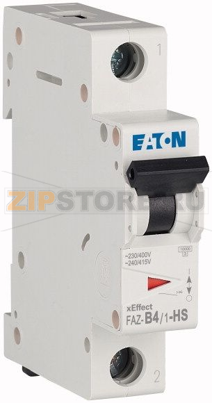 Выключатель автоматический 4А, кривая откл. B, 1 полюс, откл. способ. 15 кА Eaton FAZ-B4/1-HS 