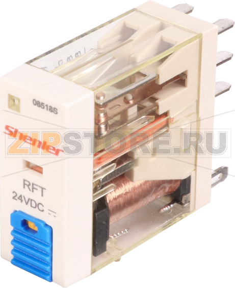 Реле миниатюрное (2CO), 8A, DC 12V с LED индикацией и кнопкой тест Shenler RFT2CO012LT 