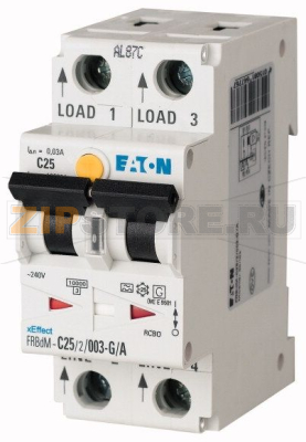 Дифавтомат FI/LS, 25A, 10 мА, LS-характеристика-C, 2-пол., FI-Char: A Eaton FRBDM-C25/2/001-G/A 