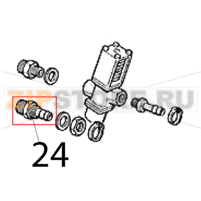 Raccordo scarico acqua Scotsman BF 80 Raccordo scarico acqua Scotsman BF 80Запчасть на деталировке под номером: 24