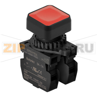 Выключатель кнопочный, Ø отверстия: 22/25 мм Autonics S2PRS-P1R2AM 