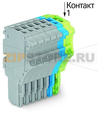 1-проводниковая розетка; 1,5; 8-пол.; 1,50 mm; серые, синие, желто-зеленые Wago 2020-108/000-038 