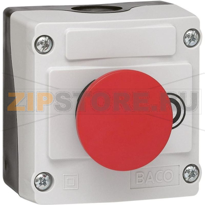 Кнопка аварийной остановки в корпусе 240 В/AC, 2.5 А, IP66, 1 шт Baco LBX10210 
