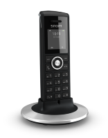 SNOM M25  Офисный беспроводной DECT телефон для базовых станций М300, М700 и М900. Цветной экран TFT, До 75 часов в режиме ожидания и 7 часов в режиме разговора, Настраиваемый сигнальный светодиод, Разъем 3,5 мм для гарнитуры, Беспроводное обновление прог