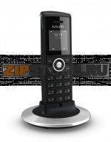 SNOM M25  Офисный беспроводной DECT телефон для базовых станций М300, М700 и М900. Цветной экран TFT, До 75 часов в режиме ожидания и 7 часов в режиме разговора, Настраиваемый сигнальный светодиод, Разъем 3,5 мм для гарнитуры, Беспроводное обновление прог