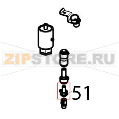 Terminal shank D.8-1/8&quot; Tecnoinox GFB10DS Terminal shank D.8-1/8" Tecnoinox GFB10DSЗапчасть на деталировке под номером: 51