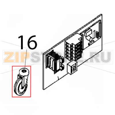 Swinging wheel Rollmatic CP 42 Swinging wheel Rollmatic CP 42Запчасть на деталировке под номером: 16