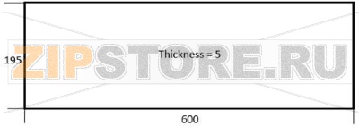 DOOR GLASS FOR OVEN 600x195x5 mm 