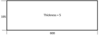 DOOR GLASS FOR OVEN 600x195x5 mm