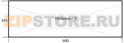 DOOR GLASS FOR OVEN 600x195x5 mm 