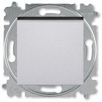 Выключатель одноклавишный, серебро/дымчатый чёрный ABB 2CHH590145A6070