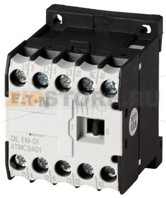 Миниконтактор 9А, 12В (DC), 1НЗ доп. контакт, категория AC-3, АС4 Eaton DILEM-01-G(12VDC) 