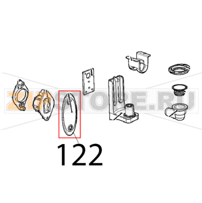 Left door latch cap Unox XVC 205E Left door latch cap Unox XVC 205EЗапчасть на деталировке под номером: 122
