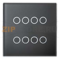 Стеклянная накладка, 4 пары клавиш, чёрная Siemens 5WG1213-8DB21