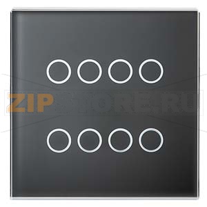 Стеклянная накладка, 4 пары клавиш, чёрная Siemens 5WG1213-8DB21 