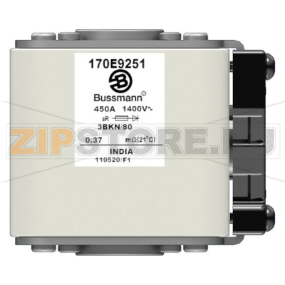 Предохранитель, 450 A, AC 1400 В, size 3, aR, IEC Индикатор типа К Eaton FUSE 450A 1400V 3BKN/80 A 