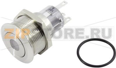 Кнопка 250 В, 5 A, 1 x выкл/вкл, без фиксации, IP65, 1 шт TRU Components TC-GQ22-A-11D/B/12V/S203 
