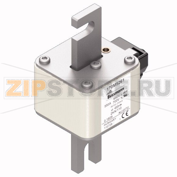 Предохранитель, 550 A, AC 690 В, 200 кА, DIN, 2, 61x77x138 мм, aR, DIN, IEC Eaton FUSE 550A 690 