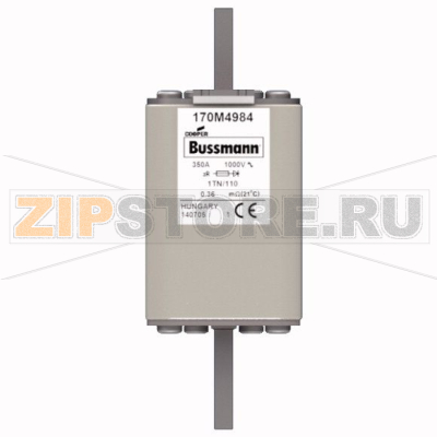 Предохранитель, 350 A, AC 1000 В, 150 кА, 1, 51x69x138 мм, aR, DIN, IEC Eaton FUSE 350A 1000V 1 