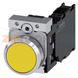 КНОПКА, 22MM, КРУГЛАЯ, МЕТАЛЛИЧЕСКАЯ ГЛЯНЦЕВАЯ, ЖЁЛТАЯ, ПЛОСКАЯ КНОПКА, КОНТАКТЫ МГНОВЕННОГО ДЕЙСТВИЯ, С ДЕРЖАТЕЛЕМ, 1NO+1NC, ПРУЖИННЫЕ КЛЕММЫ, С ГРАВИРОВКОЙ ЛАЗЕРОМ, UPPER AND LOWER CASE, START OF LINE ALWAYS UPPER CASE Siemens 3SU1150-0AB30-3FA0-Z&amp;nbsp; 
