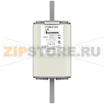 Предохранитель, 200 A, AC 1250 В, 100 кА, size 1, 53x66x138 мм, aR, DIN, IEC Eaton FUSE 200A 12 