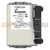 Предохранитель, 200 A, AC 1250 В, 100 кА, size 1, 45x59x75 мм, aR, IEC UL Eaton FUSE 200A 1250