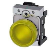 СВЕТОВОЙ ИНДИКАТОР, 22MM, КРУГЛЫЙ, МЕТАЛЛИЧЕСКИЙ ГЛЯНЦЕВЫЙ, ЖЁЛТЫЙ МАТОВЫЙ РАССЕИВАТЕЛЬ, С ДЕРЖАТЕЛЕМ, МОДУЛЬ ПОДСВЕТКИ С ИНТЕГРИРОВАННЫМ СВЕТОДИОДОМ 24V AC/DC,  ПРУЖИННЫЕ КЛЕММЫ Siemens 3SU1152-6AA30-3AA0