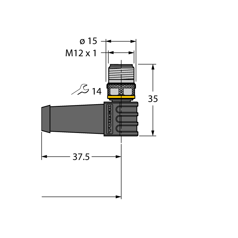 Кабель PUR Turck RKS4.4T-1-WSS4.4T/TXL 