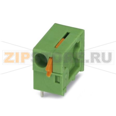 Клеммы для печатного монтажа Phoenix Contact FFKDSA1/H2-7,62 Номинальный ток: 15 А, Номинальное напряжение: 320 В, Размер шага: 7,62 мм, Полюсов: 1, Тип подключения: Пружинные зажимы, Монтаж: пайка, Направление подключения, проводник / печатная плата: 0 °, Цвет: зеленый, Возможна установка в ряд модулей с различным количеством полюсов (контактов)!.Минимальный заказ: 50 шт.Упаковка: 50 шт.