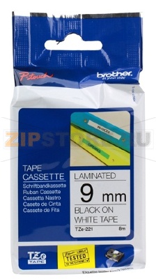 Самоклеящаяся непрерывная ламинированная лента Brother черн/бел (шир. 9 мм) сверхгибкая 